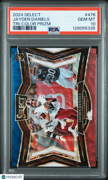 Jayden Daniels 2024 Panini Select #476-Tri Color Prizm 74/99 PSA 10