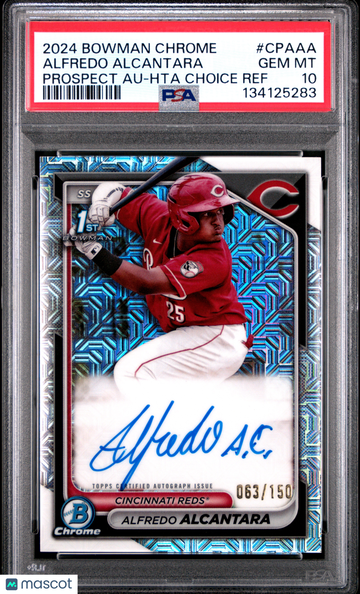 2024 Bowman Chrome Prospect Autographs Alfredo Alcantara #CPAAA Hta Choice Ref /150 PSA 10