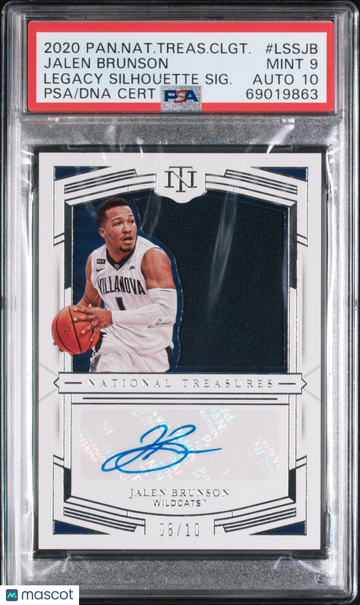 2020 Panini National Treasures Collegiate Legacy Silhouette Signatures Jalen Brunson #LSSJB SIG. /10 PSA 9 Auto 10