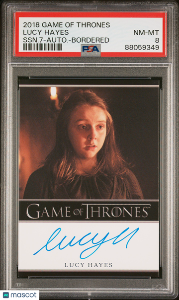 2018 Game Of Thrones Season 7-Autograph Lucy Hayes Bordered PSA 8