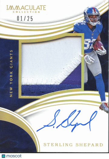 2016 Panini Immaculate Collection Sterling Shepard #SS /25 Clothing Patch