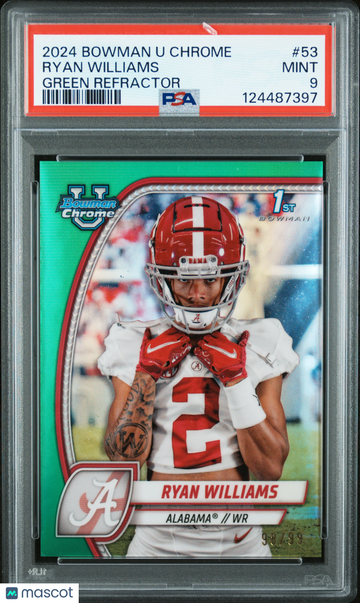 2024 Bowman Chrome Ryan Williams #53 Green Refractor /99 PSA 9