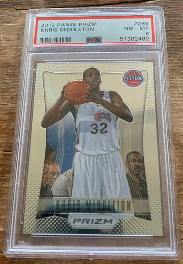 2012 Panini Prizm Khris Middleton #285 PSA 8. All Star, NBA champ, Gold medalist.