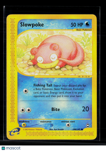 2002 Expedition Base Set Slowpoke #108/147