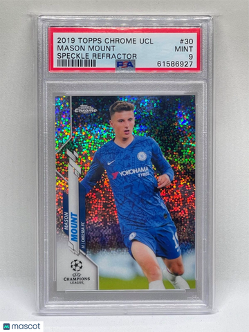 2019 Topps Chrome UEFA Champions League Mason Mount #30 Speckle Refractor PSA 9