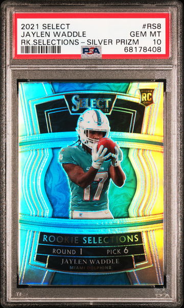 2021 Select Rookie Selections Prizm Jaylen Waddle #8 PSA 10