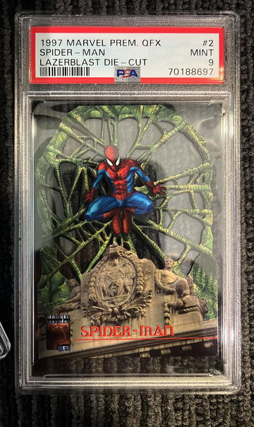1997 Marvel Premium QFX SPider-Man Lazerblast Die-Cut PSA 9