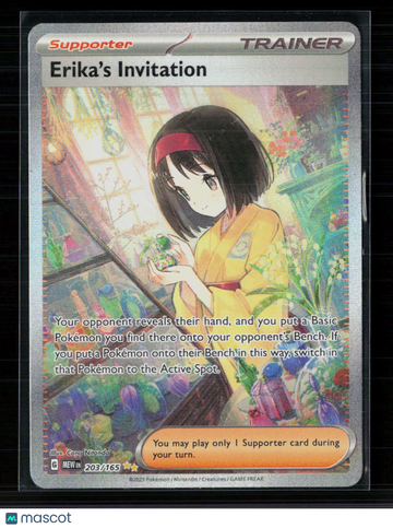 2023 Scarlet & Violet 151 Erika's Invitation Holo Secret Rare SAR #203/165