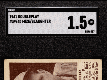 1941 Doubleplay Mize Slaughter #39/40 SGC 1.5