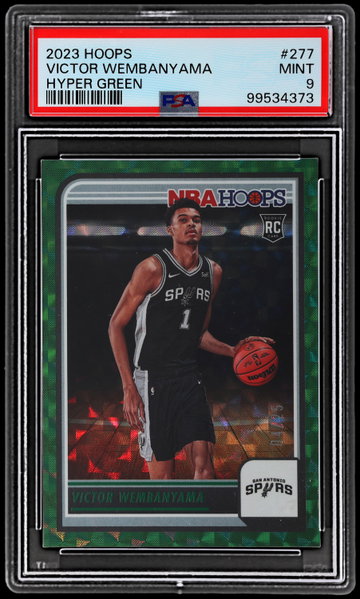 2023 Hoops Victor Wembanyama Hyper Green PSA 9 RC