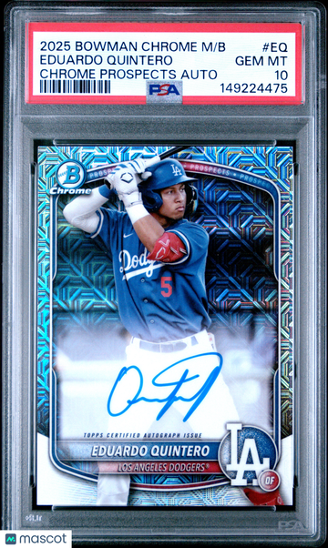 2025 Bowman Chrome Mega Box Chrome Prospects Autographs Eduardo Quintero #EQ PSA 10