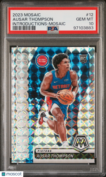 2023 Panini Mosaic Introductions Ausar Thompson #12 Introductions Mosaic PSA 10