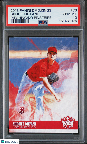 2018 Panini Diamond Kings Shohei Ohtani #73 Pitching No Pinstripe PSA 10