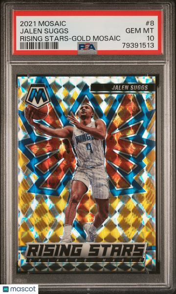 2021 Panini Mosaic Rising Stars Jalen Suggs #8 Gold PSA 10