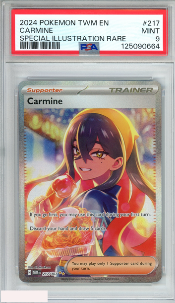 2024 POKEMON TWILIGHT MASQUERADE CARMINE #217 SPECIAL ILLUSTRATION RARE PSA 9