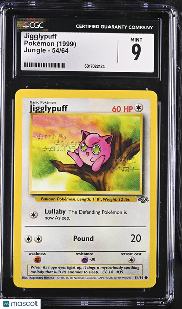 1999 Pokemon Jungle Jigglypuff 54/64 CGC 9 #54/64