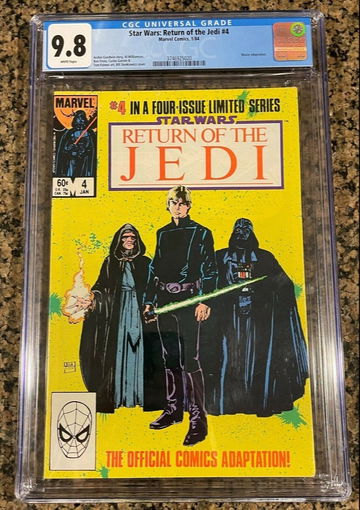 STAR WARS RETURN OF THE JEDI MARVEL COMICS #4 WHITE PAGES 1/84 CGC 9.8 