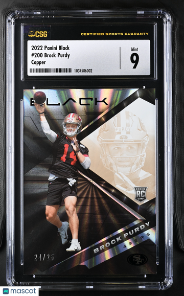 2022 Panini Black Brock Purdy #200 Copper CGC 9