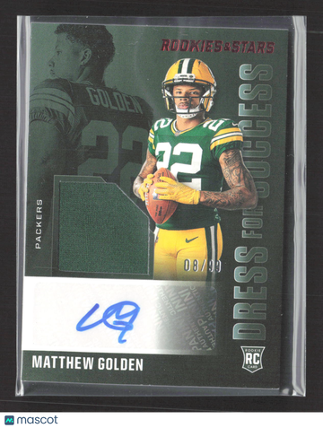 2025 Panini Rookies & Stars Dress for Success Matthew Golden #DFS-MGN /90 RC Memorabilia