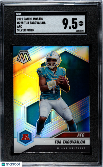 2021 Panini Mosaic Tua Tagovailoa #228 Silver Prizm SGC 9.5