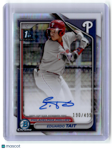 Eduardo Tait 2024 Bowman Chrome Refractor Parallel/Variety Rookie 190/499 1st Bowman Topps #CPA-ET