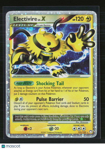 2007 EX Mysterious Treasures Electivire LV.X Holo Rare #121/123