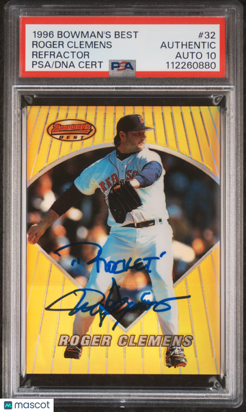 1996 Bowman's Best Roger Clemens #32 Refractor PSA A Auto 10