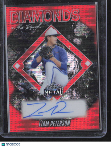 2025 Leaf Metal Diamonds in the Rough Liam Peterson #DR-LP1 Red Wave /5