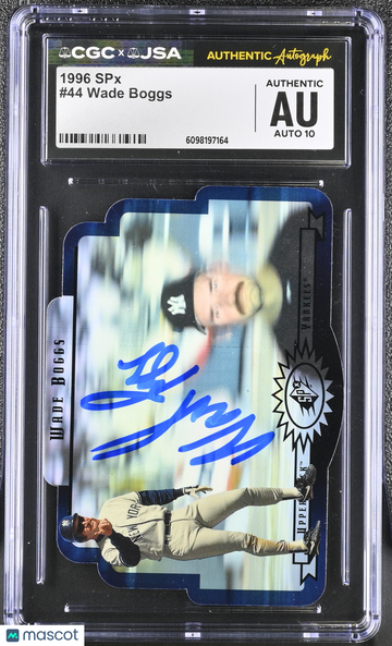 1996 SPX Wade Boggs #44 CGC Authentic JSA Auto 10
