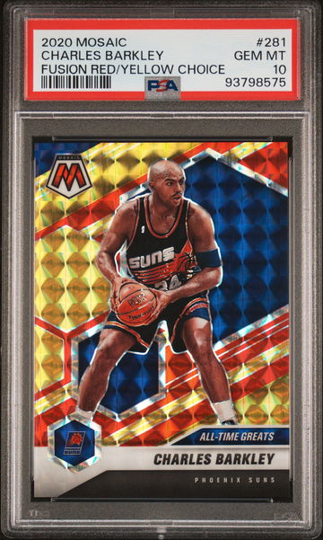 2020 PANINI CHARLES BARKLEY MOSAIC FUSION RED/YELLOW CHOICE #281 PSA 10
