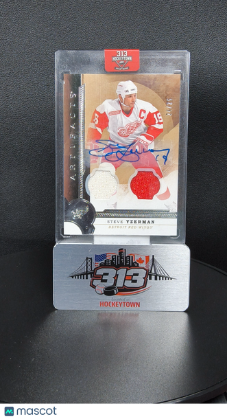 Steve Yzerman 1992 Upper Deck Artifacts Autographed Trading Card #131 Dual Patch Memorabilia /25