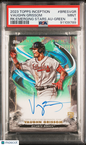2023 Topps Inception Rookie & Emerging Stars Autographs Vaughn Grissom #BRESVGR RK Green PSA 9