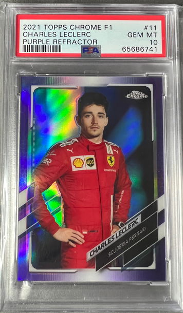 2021 Topps Chrome Formula 1 Charles Leclerc #11 Purple Portrait PSA 10 /399 F1