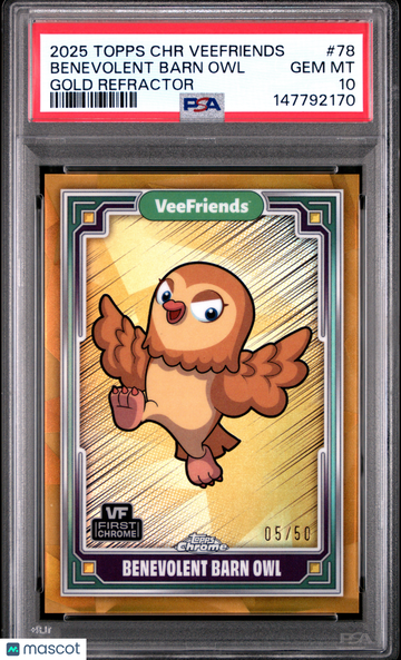 2025 Topps Chrome Veefriends Benevolent Barn Owl #78 Gold Refractor PSA 10