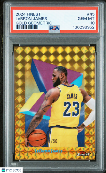 2024 Topps Finest LeBron James #45 Gold Geometric /50 PSA 10