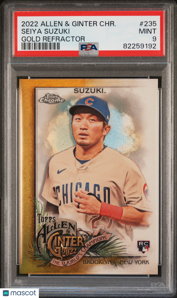 2022 Topps Allen & Ginter Chrome Seiya Suzuki #235 Gold Refractor PSA 9