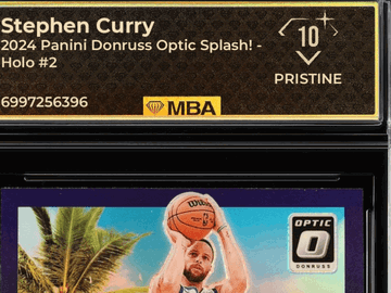 Graded 2024 Panini Donruss Optic Splash! Stephen Curry Golden State Warriors Holo Trading Card #2 MBA 10