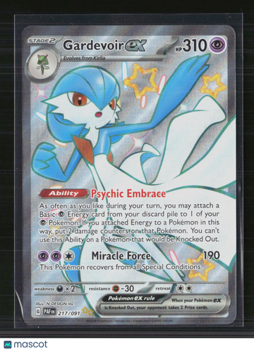 2024 Pokemon Paldean Fates Gardevoir EX Secret Rare Holo Trading Card SAR 217/91