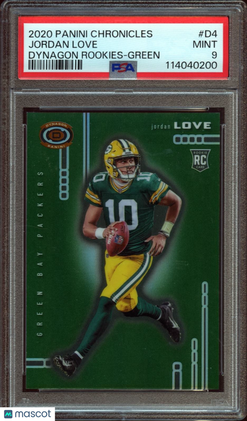 2020 Panini Chronicles Dynagon Rookies Jordan Love #D4 Green Rookie PSA 9