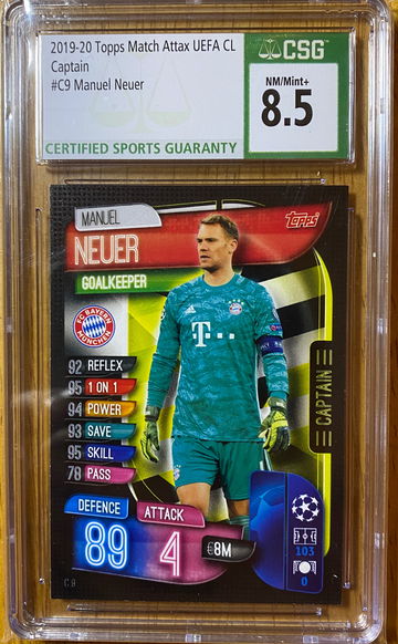 2019 Topps Match Attax UEFA CL Manuel Neuer Captain CSG 8.5