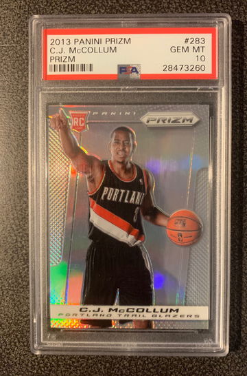 2013 Panini Prizm CJ McCollum #283 Silver Prizm rookie PSA 10 Gem Mint