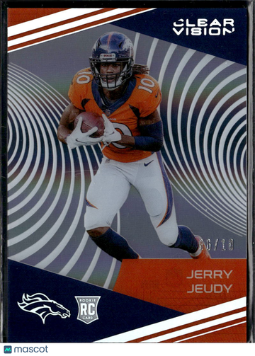 Jerry Jeudy 2021 Panini Chronicles Clear Vision RC /10 Denver Broncos