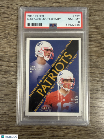 2000 Fleer T. Brady D. Stachelski #352 PSA 8