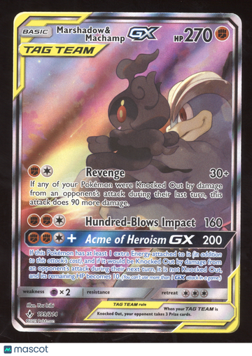 2019 Unbroken Bonds Marshadow & Machamp GX Ultra Rare #199/214