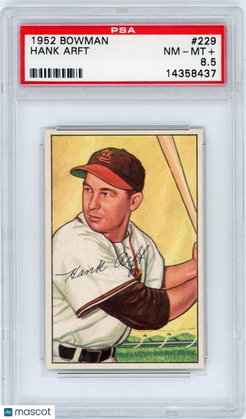 1952 Bowman Hank Arft #229 PSA 8.5