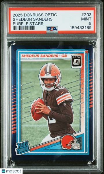 2025 Panini Donruss Optic Shedeur Sanders Purple Stars #203 PSA 9