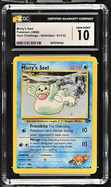 2000 Pokemon #91/132 Misty's Seel Gym Challenge - Unlimited CGC 10