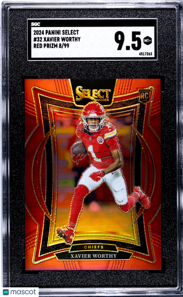 2024 Panini Select Xavier Worthy #32 Red Prizm SGC 9.5