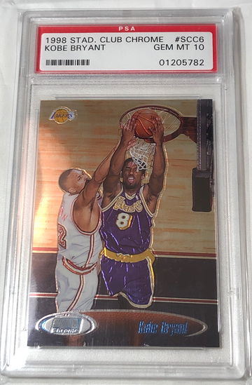 1998 STADIUM CLUB CHROME # SCC6 KOBE BRYANT GEM-MT 10  POP 24 PSA 
