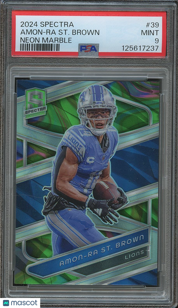 2024 Panini Spectra Amon-Ra St. Brown #39 Neon Marble PSA 9